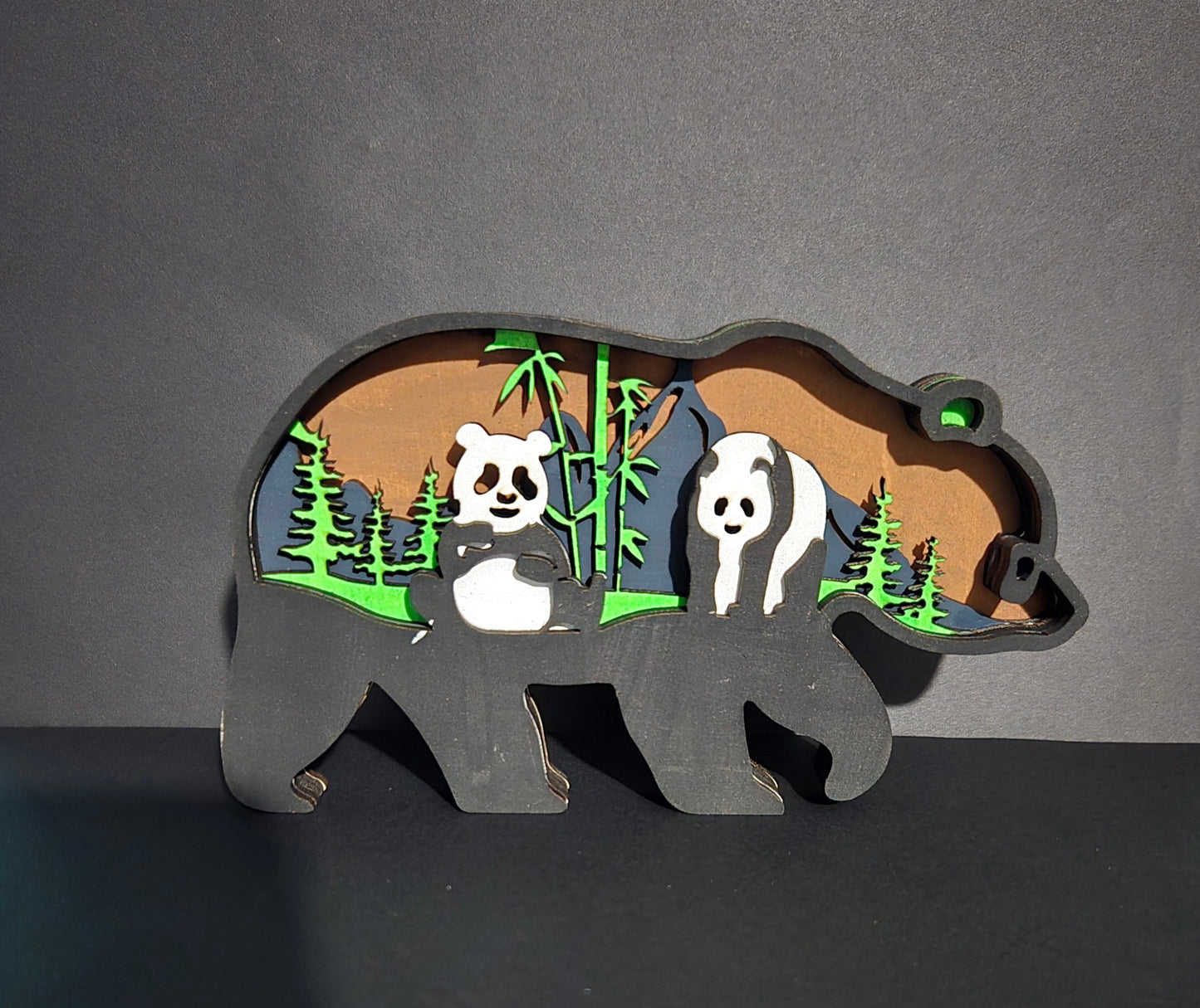 3D Layered Wood Panda