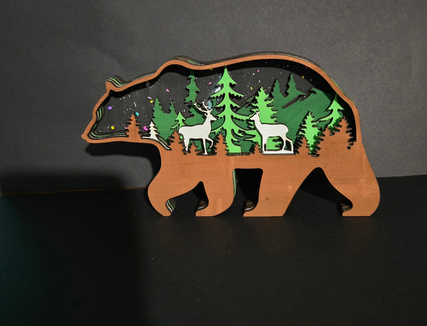 3D Layered Wood Bear