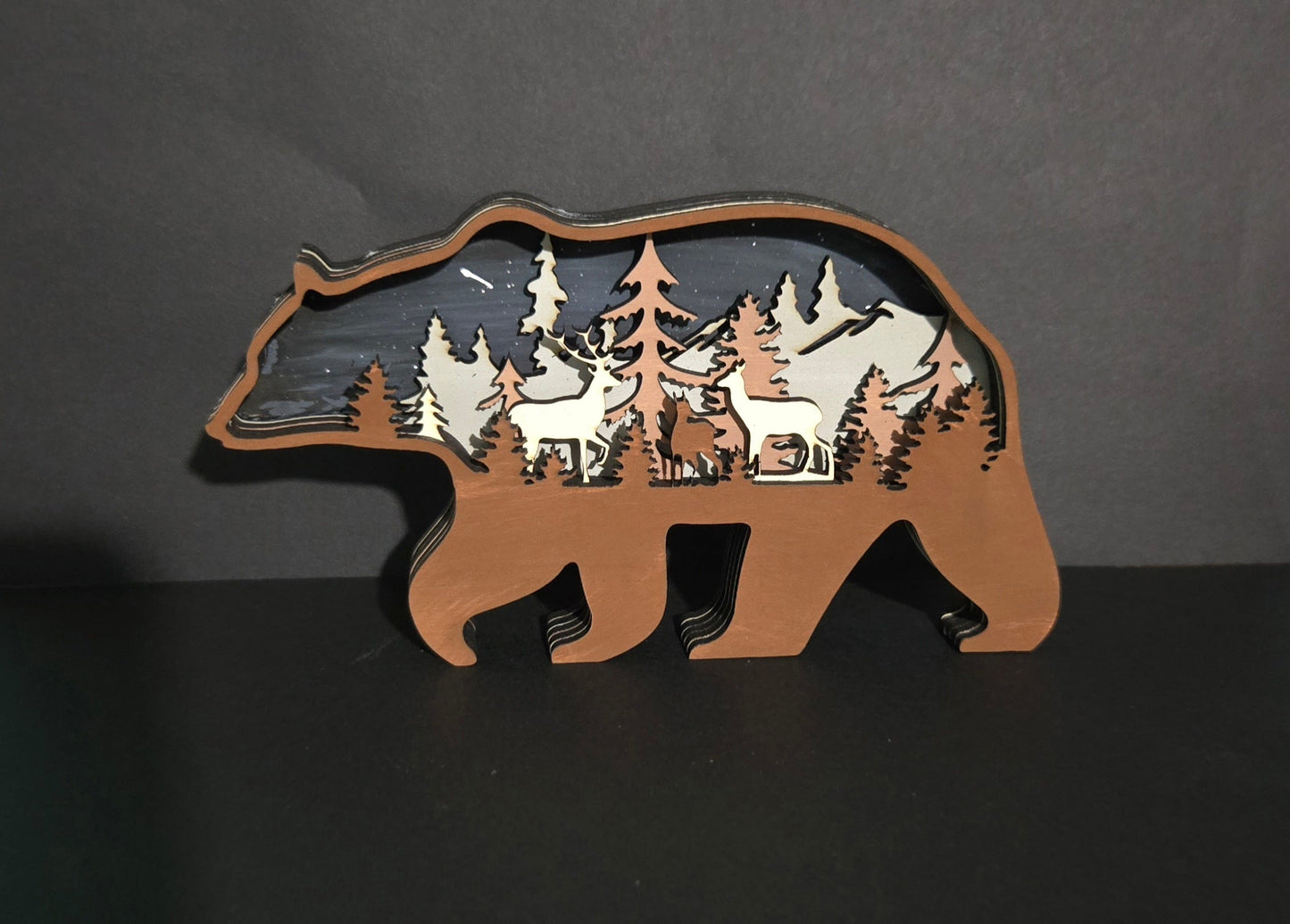 3D Layered Wood Bear