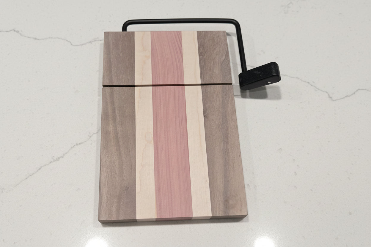 Cheese Slicer- Red Cedar Racing Stripe, Walnut, Maple