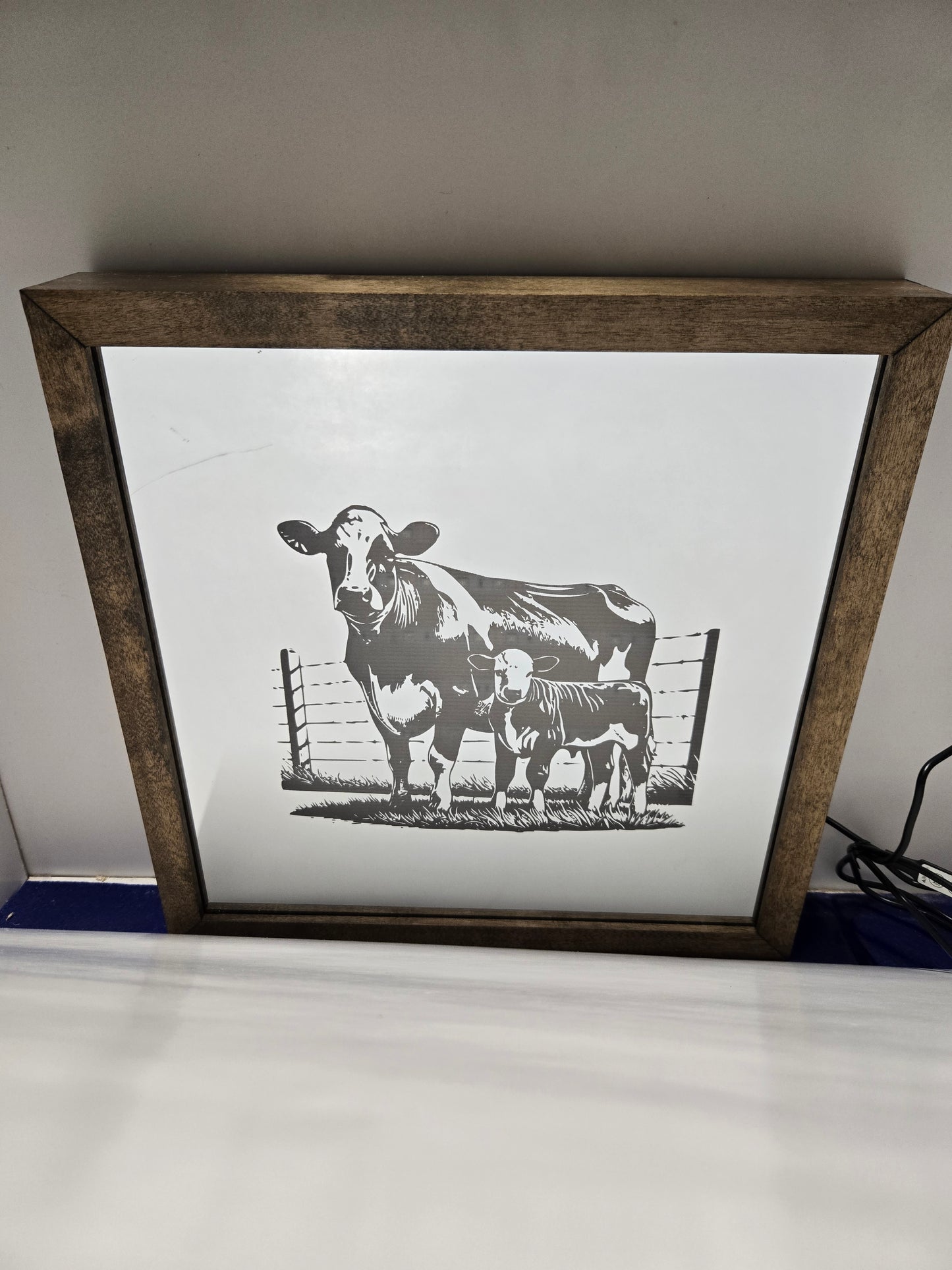 Cow/calf with Fence Light Box