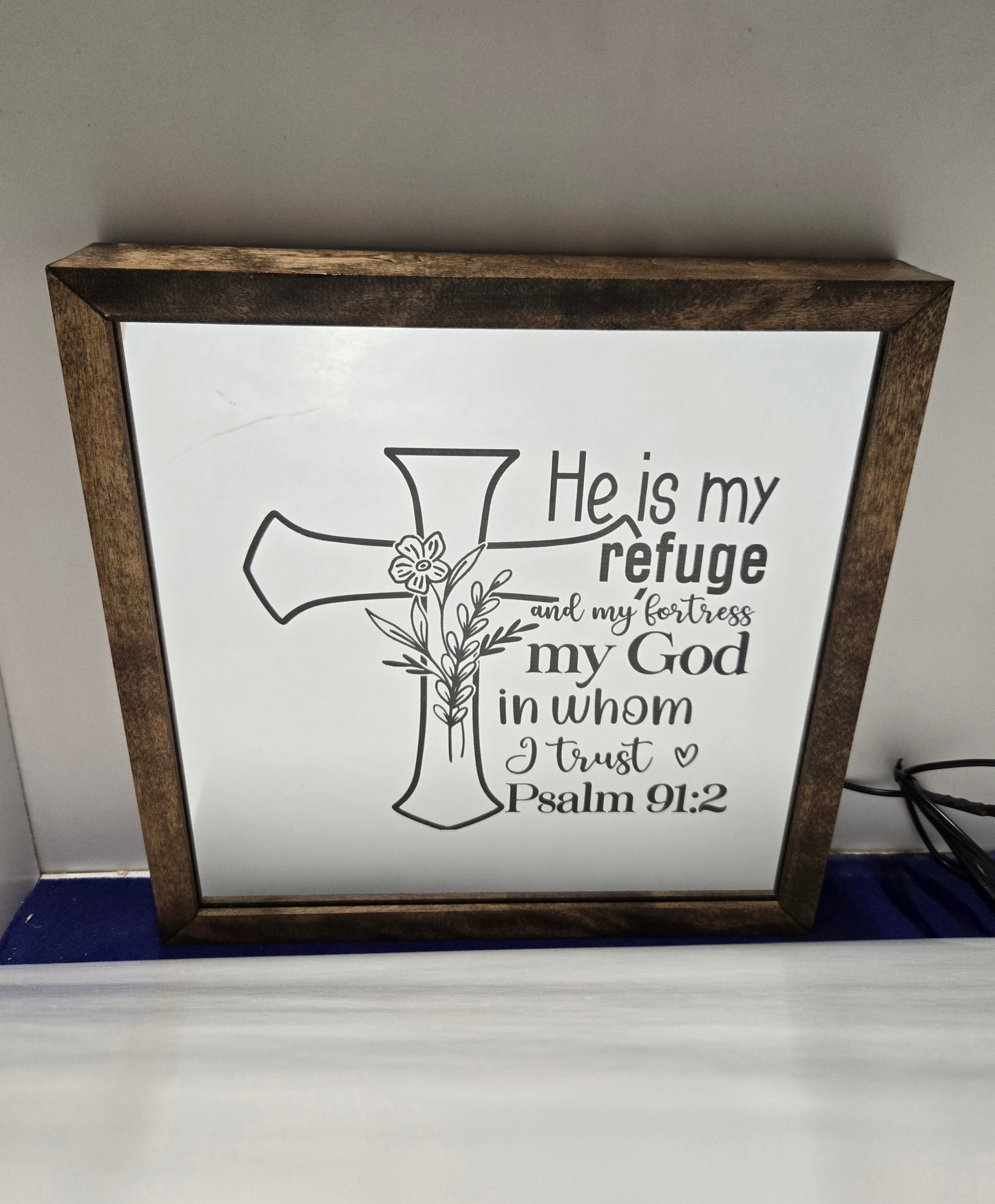 He Is My Refuge Light Box