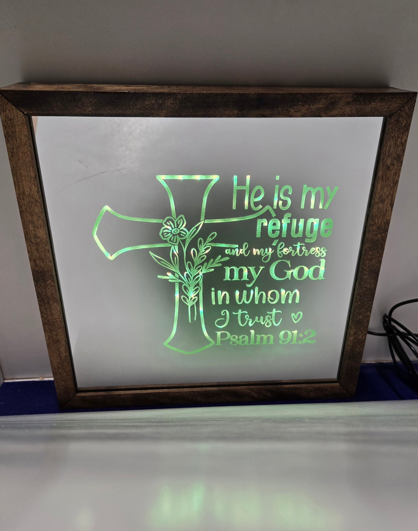 He Is My Refuge Light Box