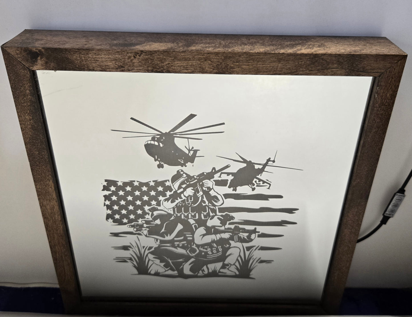 Military Helicopter Mirror Light Box