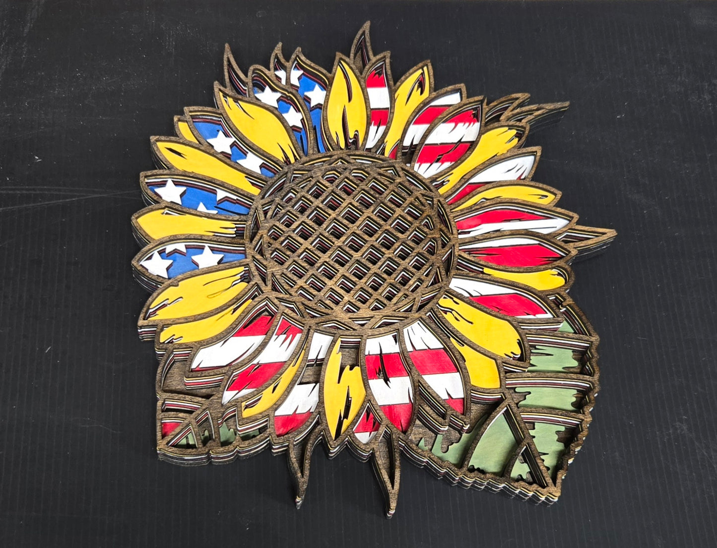 3D Layered Wood- Sunflower