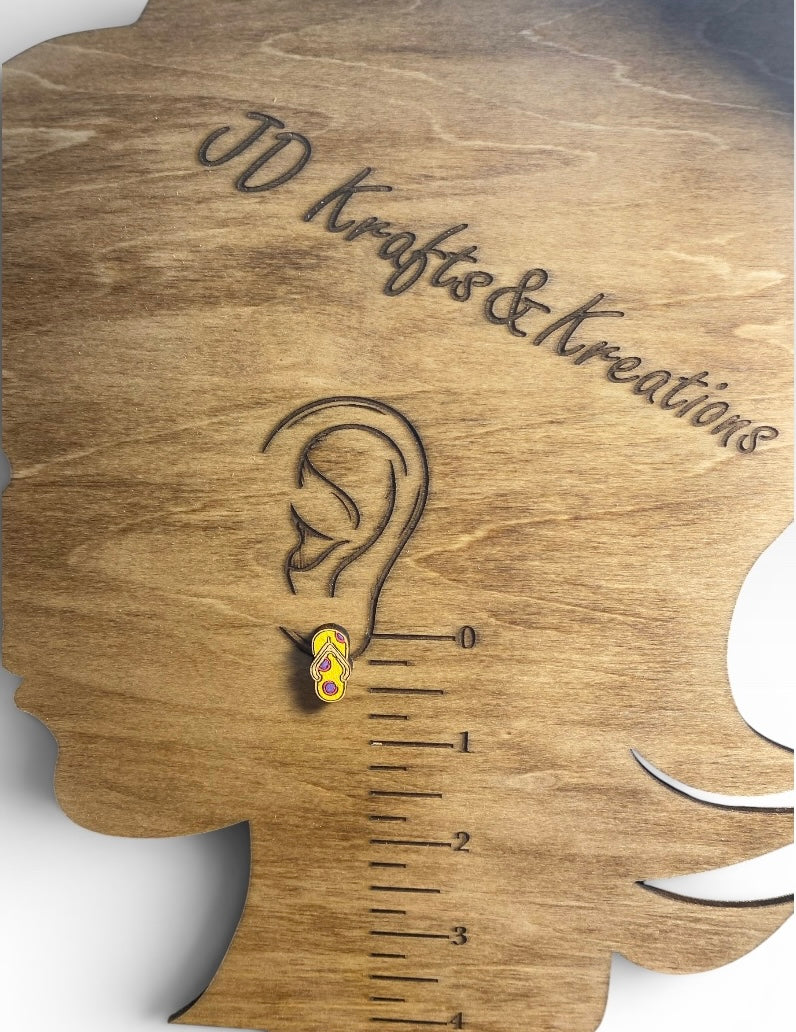Wood Stud Earrings- Flip Flops