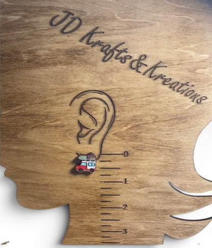 Wood Stud Earrings- Camper Truck