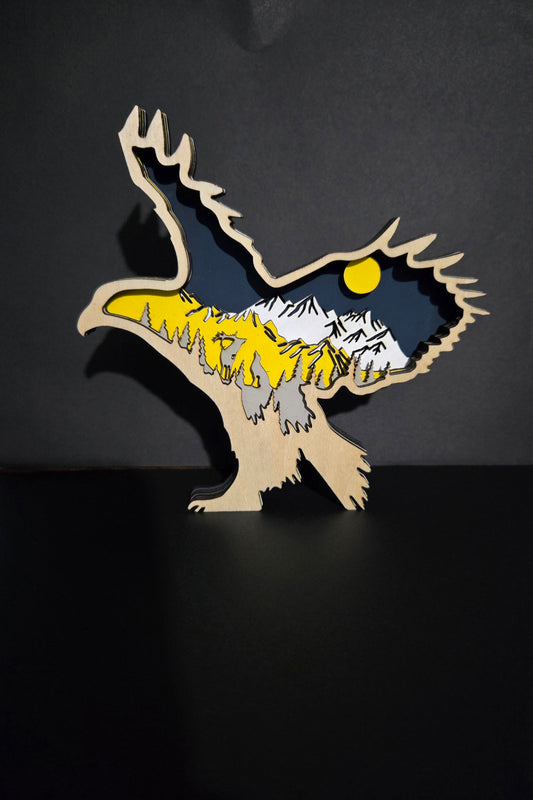 3D Layered Wood Eagle