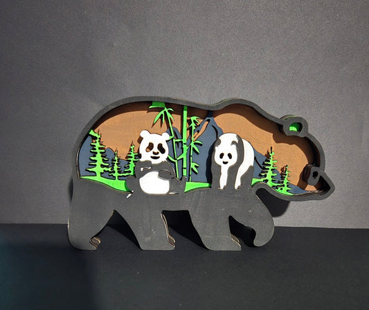 3D Layered Wood Panda