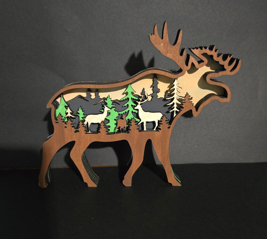 3D Layered Wood Moose