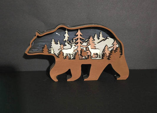3D Layered Wood Bear