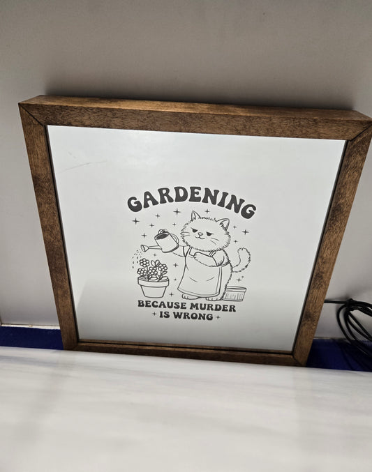 Cat Gardening Mirror Light Box