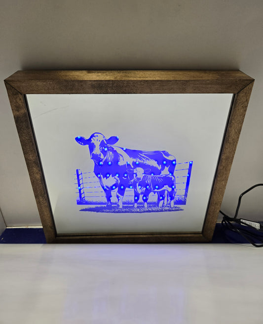 Cow/calf with Fence Light Box