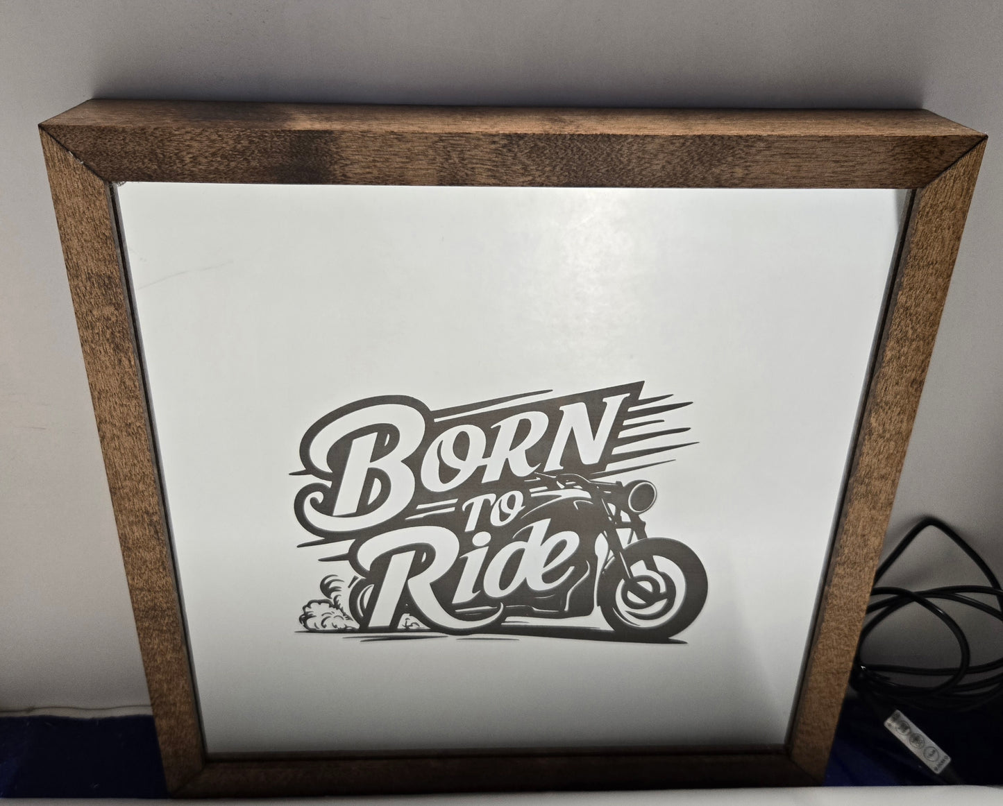 Born To Ride Mirror Light Box