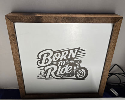 Born To Ride Mirror Light Box