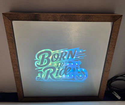 Born To Ride Mirror Light Box