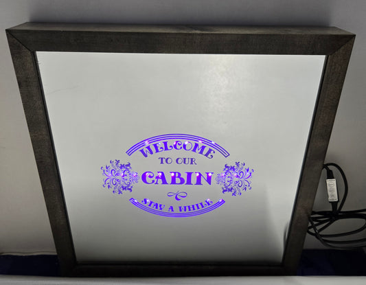 Welcome To Our Cabin Mirror Light Box