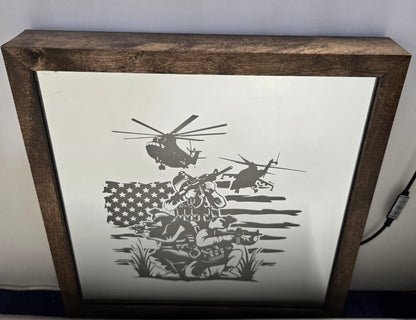 Military Helicopter Mirror Light Box