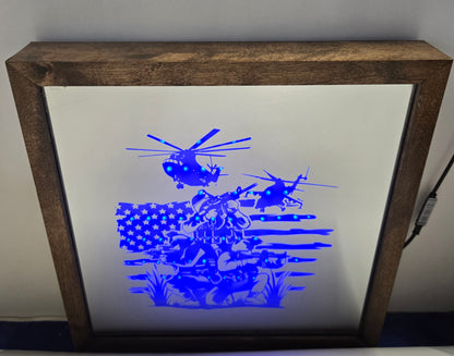 Military Helicopter Mirror Light Box