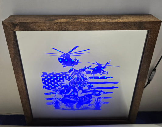 Military Helicopter Mirror Light Box
