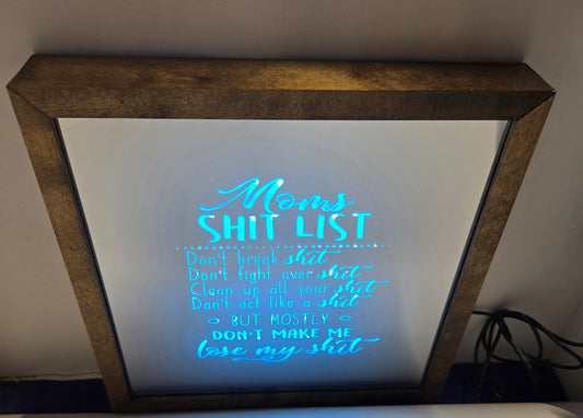 Mom's List Mirror Light Box