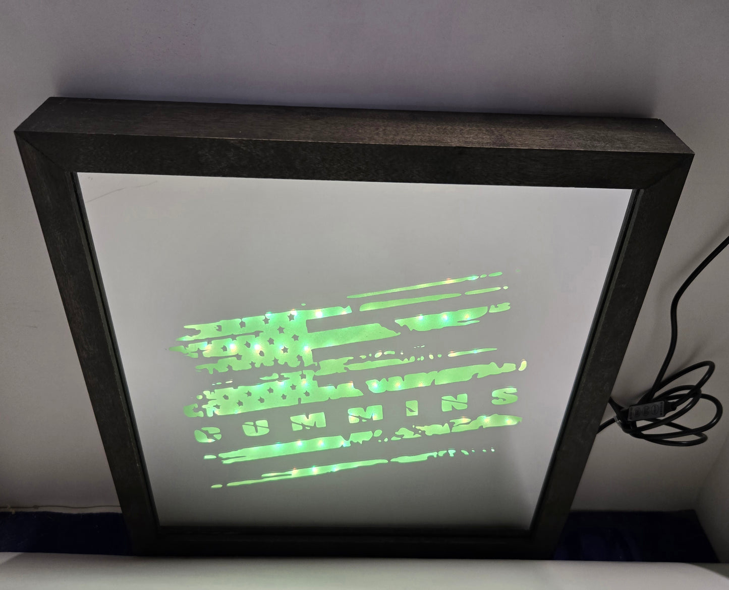 Cummins Flag Mirror Light Box