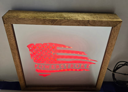 Powerstroke Flag Mirror Light Box