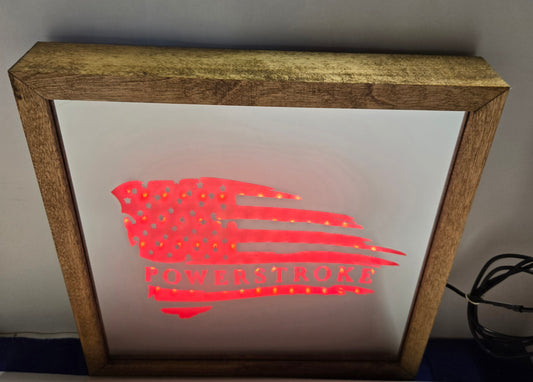Powerstroke Flag Mirror Light Box
