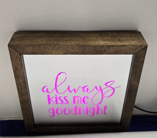 Always Kiss Me Goodnight Mirror Light Box