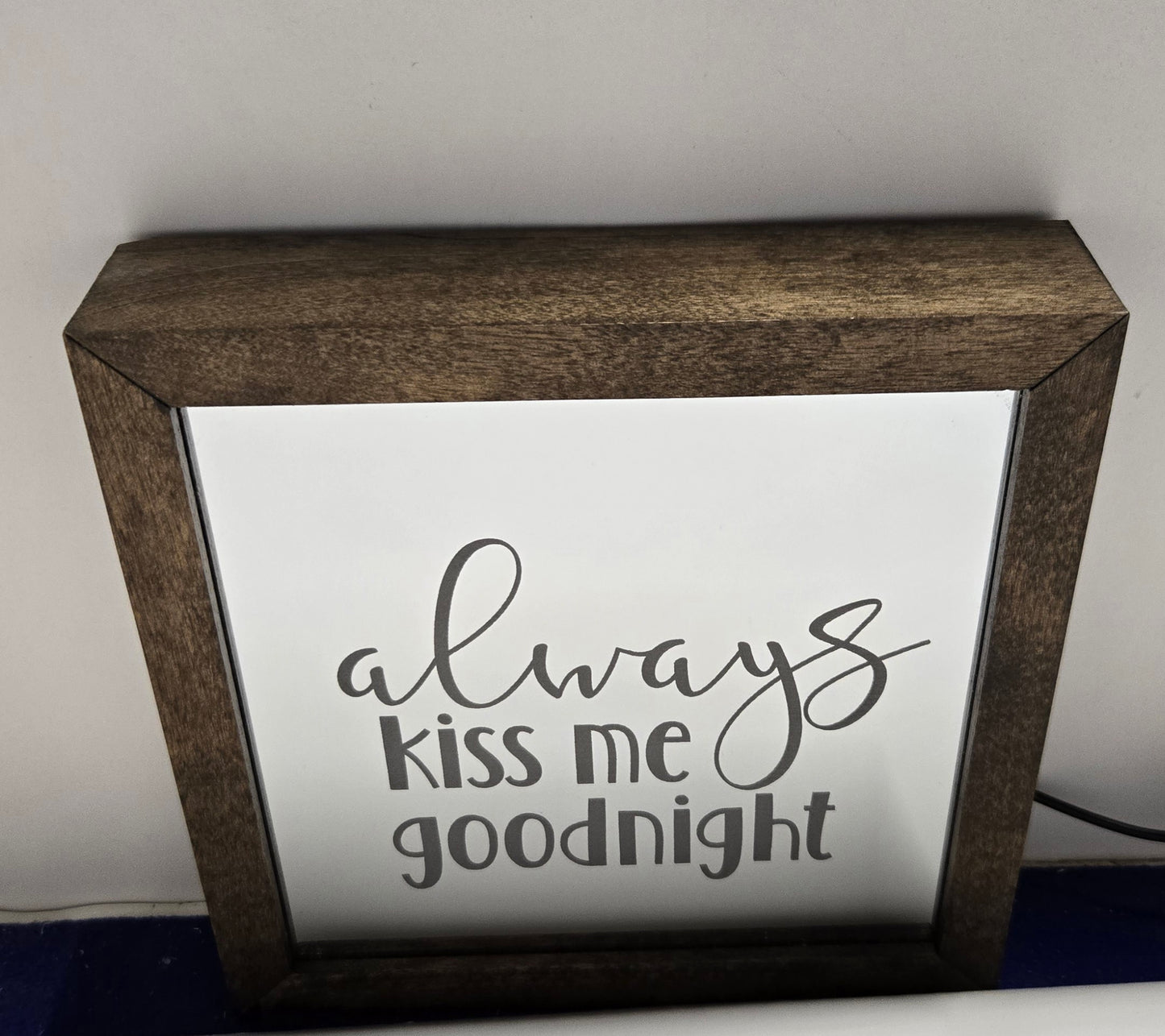 Always Kiss Me Goodnight Mirror Light Box