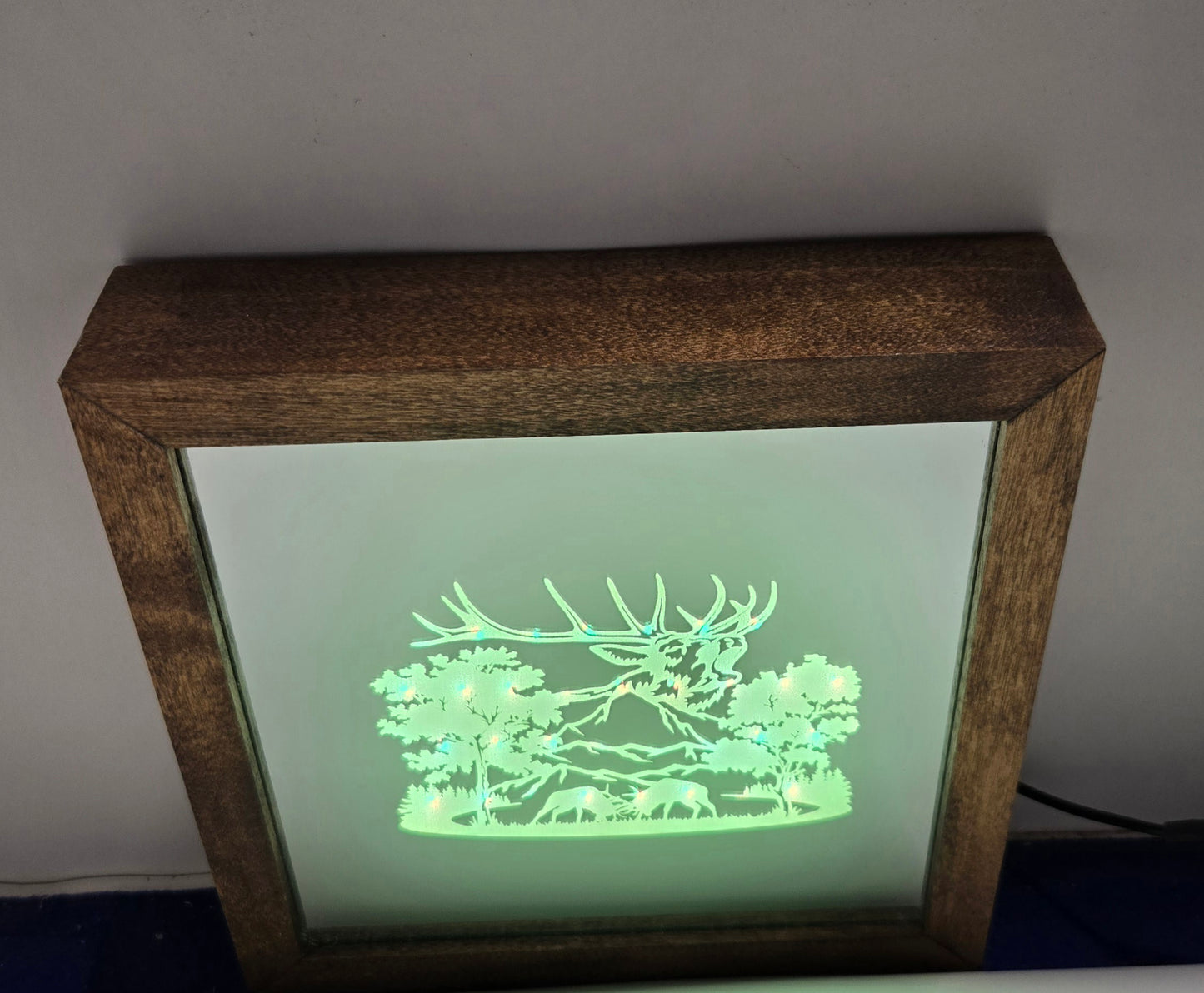 Elk with Mountains Mirror Light Box