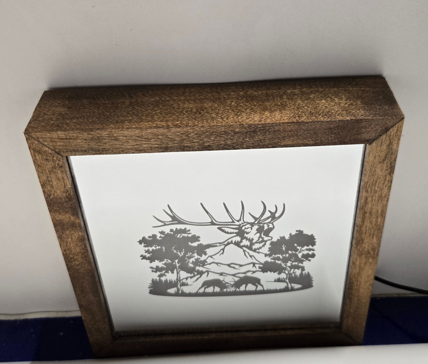 Elk with Mountains Mirror Light Box