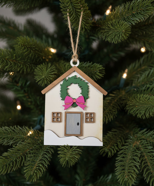 Wood Christmas Ornaments: Cottage House
