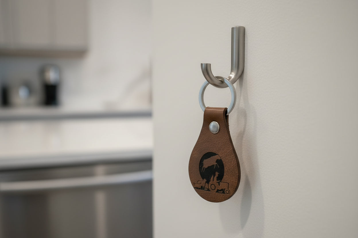 Doing It Wrong Dairy Enterprise Leather Keychain