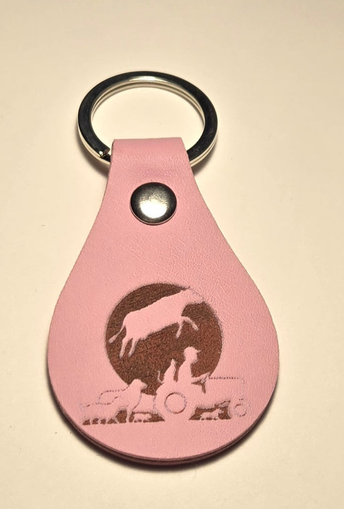 Doing It Wrong Dairy Enterprise Leather Keychain