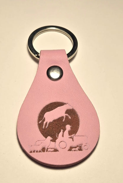 Doing It Wrong Dairy Enterprise Leather Keychain