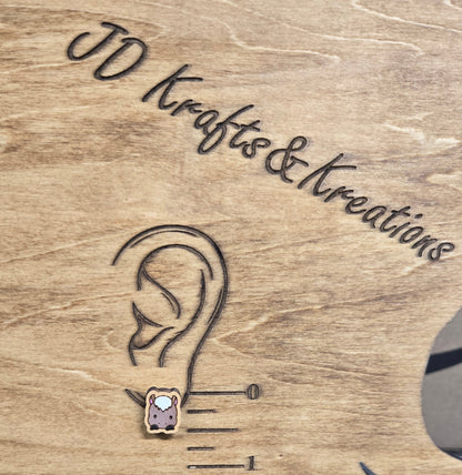 Wood Stud Earrings- Horse Critter
