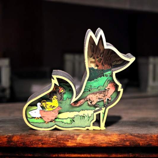 3D Layered Wood- Fox