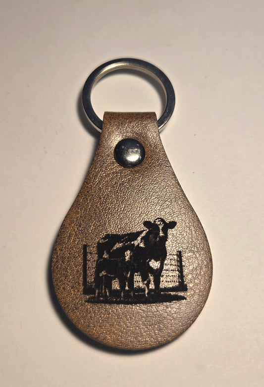 Cow and Calf with Fence Keychain
