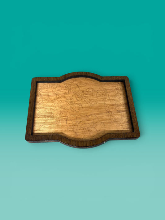 Wood Trinkets with Flower Inlay