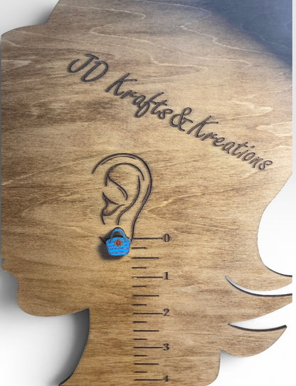 Wood Stud Earrings- Beach Bag