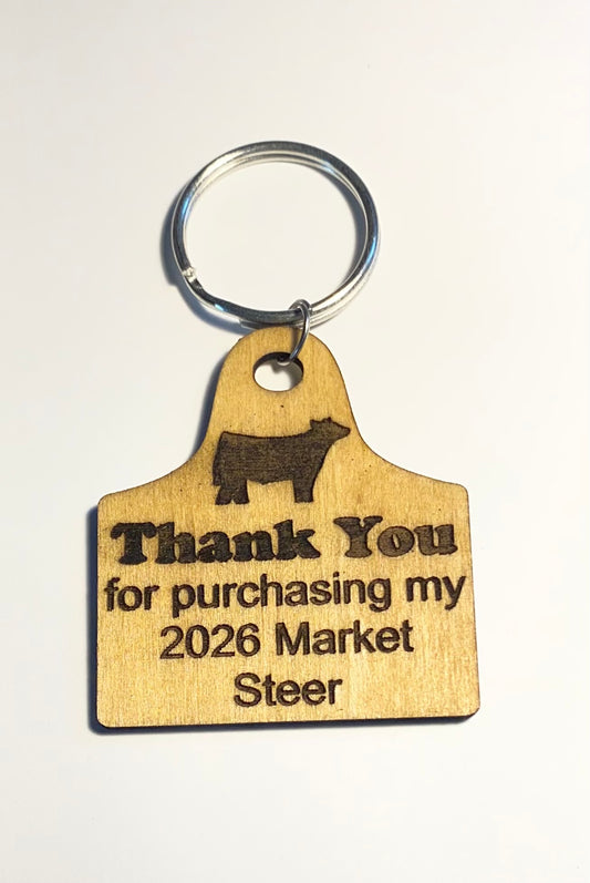 Market Animal Buyer Thank You Keychains & Magnets