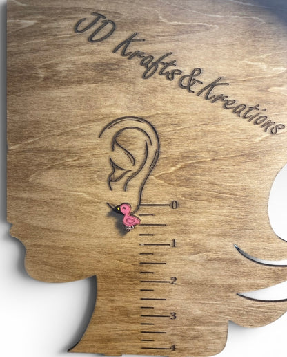 Wood Stud Earrings- Flamingo