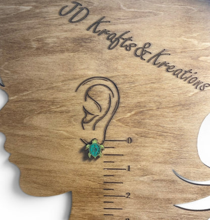 Wood Stud Earrings- Turtle