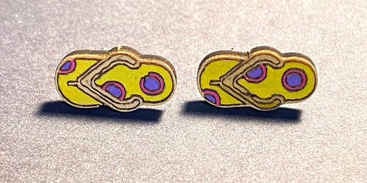 Wood Stud Earrings- Flip Flops