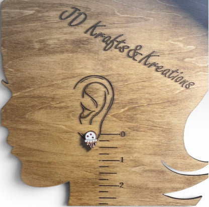 Wood Stud Earrings- Ice Cream Cone