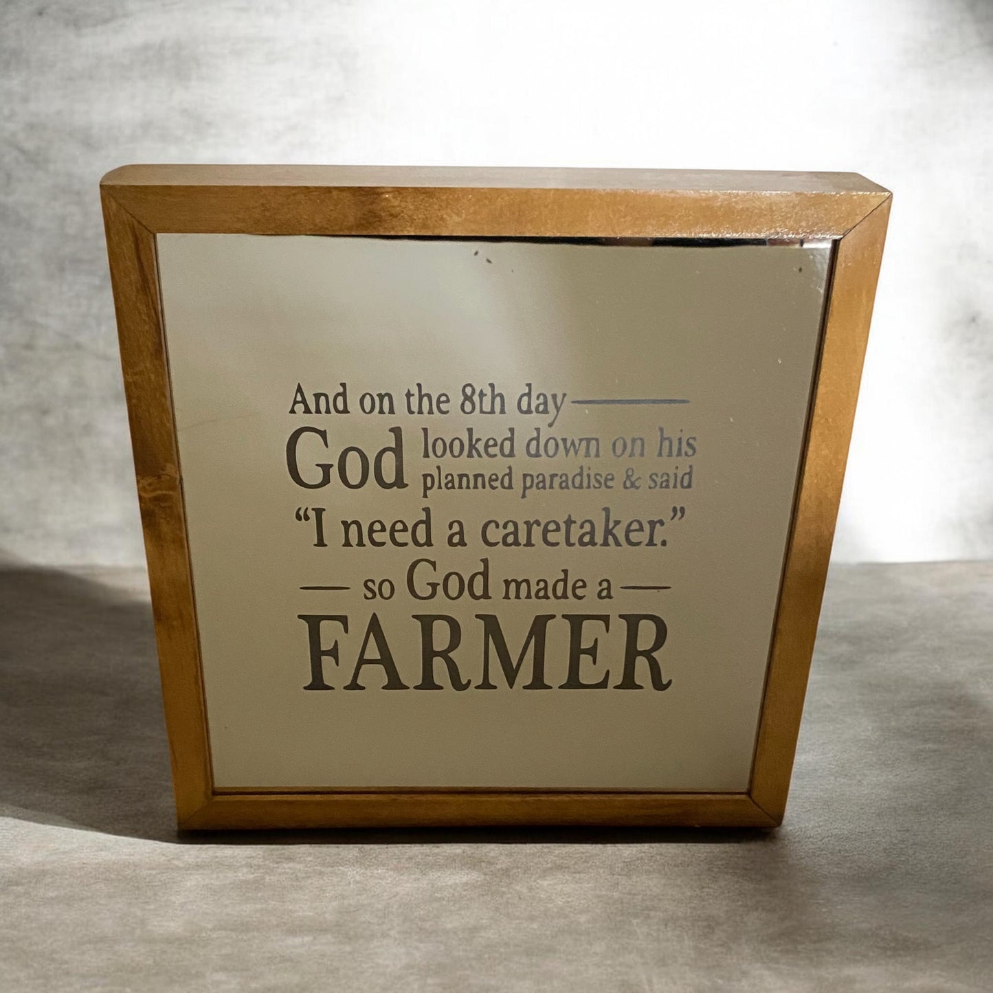 God Made A Farmer Mirror Light Box