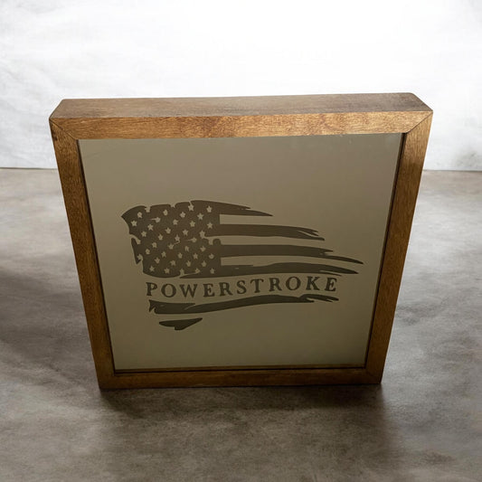 Powerstroke Flag Mirror Light Box