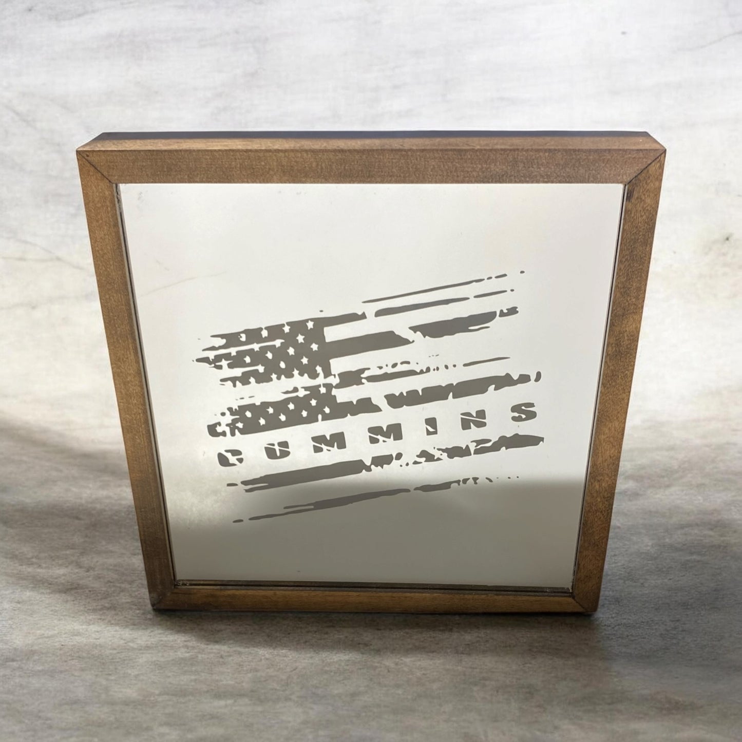 Cummins Flag Mirror Light Box