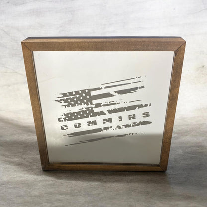 Cummins Flag Mirror Light Box